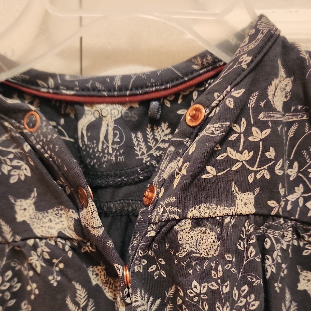 π¦ Kids Navy Blue Animal Print Shirt - Picture 2 of 4